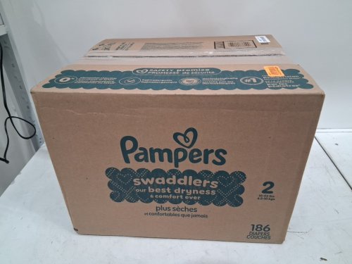 186PK PAMPERS SWADDLERS DISPOSABLE DIAPERS - SIZE 2 image 3