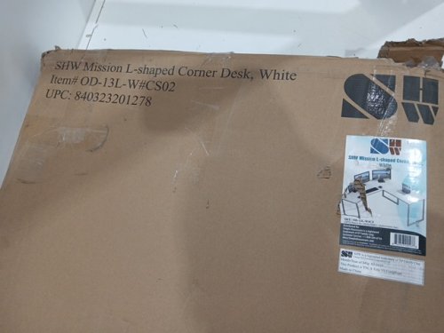 SHW Mission reversible desktop L-Shaped computer desk - white - (Model: OD-13L-W#CS02) image 4