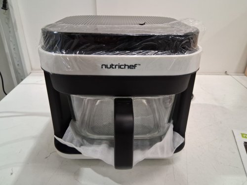 Nutrichef transparent glass Air Fryer with Preset Cook Modes -  5.8 Quart - black/white (model: ncaf539tw) image 3