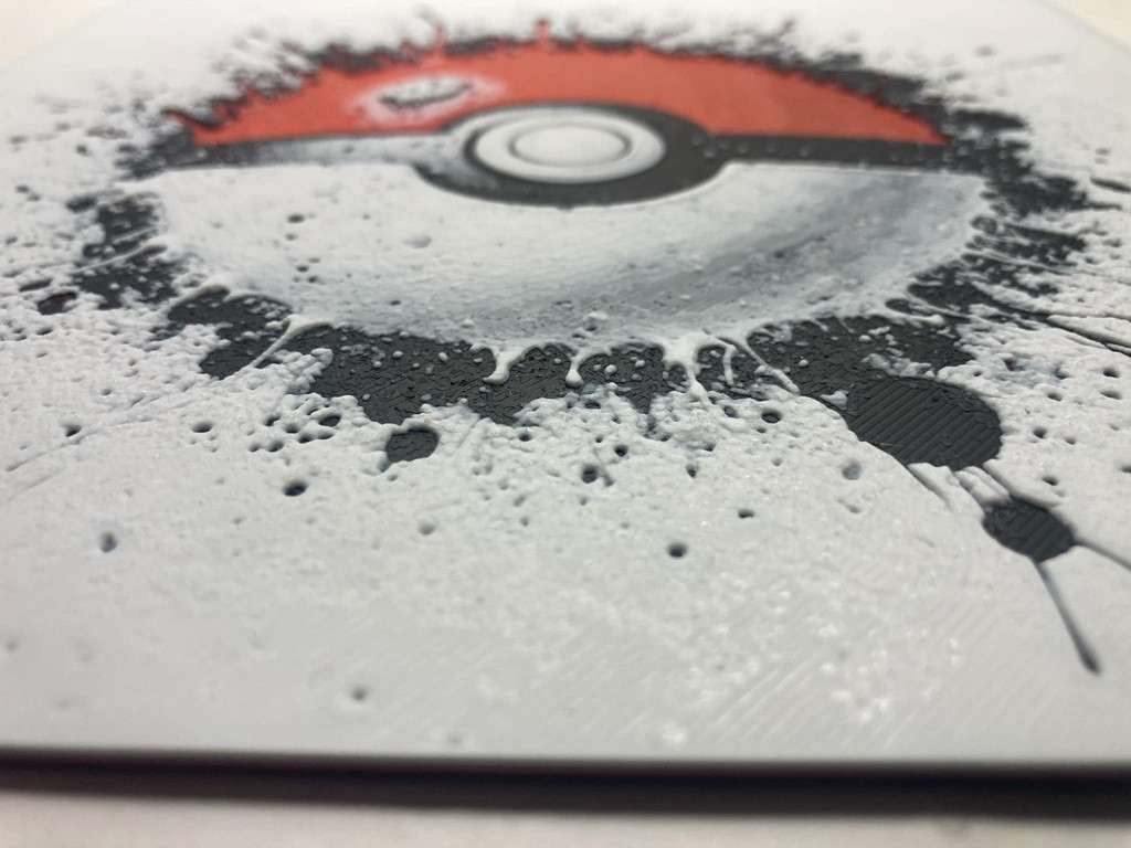 8"x8" 3D Printed - Pokéball - Pokémon - Textured Photo image 2