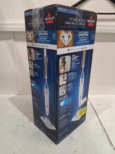 BISSELL POWEREDGE 2-IN-1 MULTI-SURFACE STEAM MOP & HANDHELD CLEANER - WHITE/BLUE (MODEL: 2078C) image 2