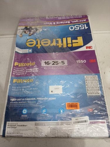 FILTRETE MPR 1550 PLEATED AC FURNACE AIR FILTER HEALTHY LIVING ALLERGEN REDUCTION - 16" x 25" x 5" image 2