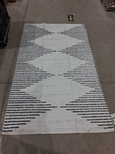 NULOOM ROMINA DIAMOND STRIPED washable AREA RUG with non-slip backing - 3ft x 5ft - black/ivory (MODEL: BIRV10A) image 3