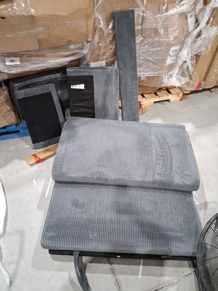 2 seat upholstered loveseat pull out sofa bed - grey image 12