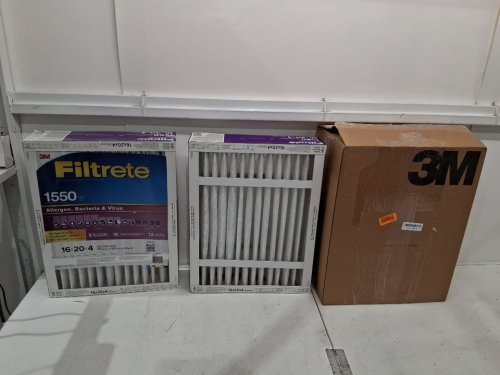 2pk 3m filtrete 1550 allergen, bacteria, and virus deep pleat AC Furnace Air Filter designed to fit honeywell, carrier, and lennox - 16" x 20" x 4" image 2