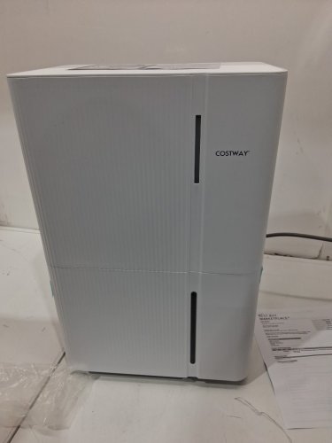costway dehumidifier with manual drainage of continuous drainage and 3 modes - covers up to 5000 sq-feet - 74 pints a day - white (model:es10541us-wh) image 5