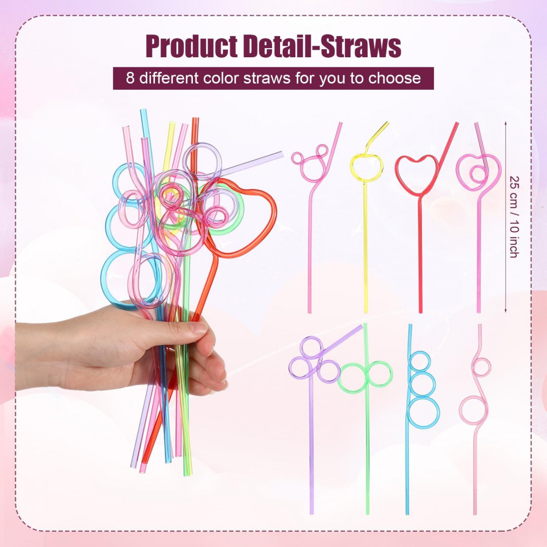 32pc Valentine's Day Cards and Silly Straws for Kids image 3