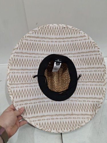 Men's Quiksilver pierside straw lifeguard hat - LARGE / XL -WHITE/GOLD PATTERN image 4