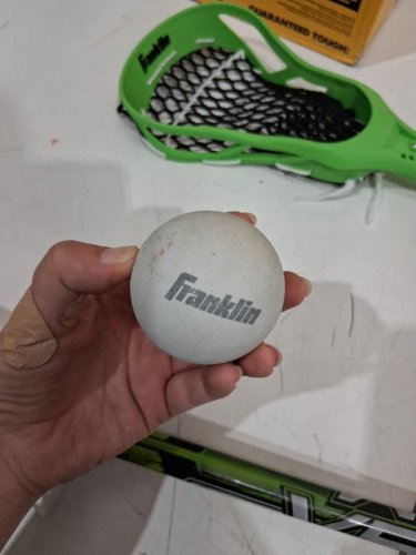 3PC FRANKLIN SPORTS VENOM LACROSSE STICKS & BALL - 32" - green/white/black image 3