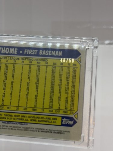 TOPPS 2022 JIM THOME GOLD REFRACTOR PARELEL CARD #48/50 (CARD #219) image 2