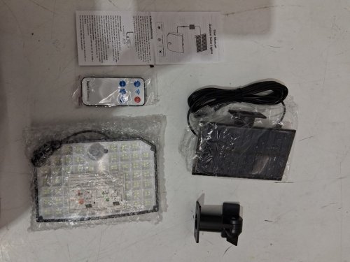 KAGOLING OUTDOOR WATERPROOF MOTION SENSOR SOLAR SECURITY FLOOD LIGHT - 16.5FT CABLE - BLACK/WHITE image 3