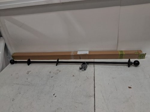 Adjustable Heavy Duty Curtain Rods for windows - 48" to 84"  - Black (model: 45-36-88BK) image 2