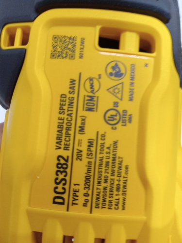 DEWALT MAX XR 20V BRUSHLESS CORDLESS RECIPROCATING SAW *TOOL ONLY* - yellow (MODEL: DCS382B) image 5