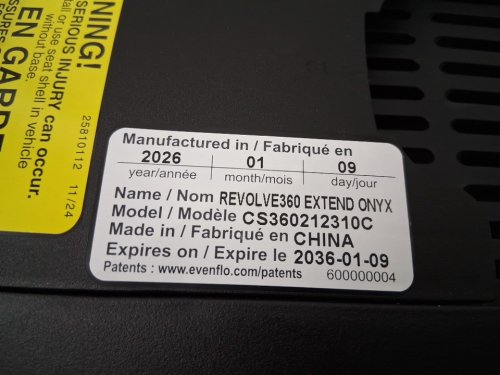 evenflo Revolve360 Extend All-in-One Rotating Car Seat - 4 to 120lbs max - black (model: cs360212310c) image 7