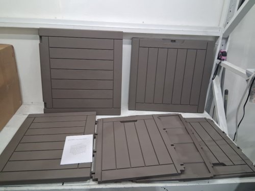 Deck STORAGE Box for Patio/GARDEN - 22" x 17"  - 31GAL - LIGHT COFFEE brown/grey image 3