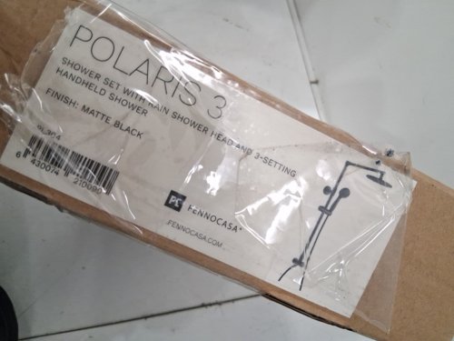 Fennocasa Polaris 3 Rain Shower System 8” Rainfall Shower Head 3-Setting Handheld Spray, Height Adjustable - 17.6" x 14" - black - (model: image 4