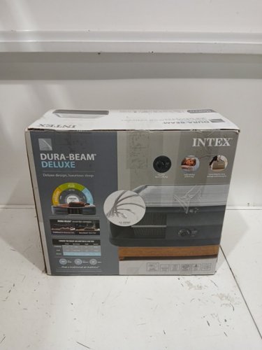 Intex DuraBeam Deluxe Comfort Plush Air Mattress with Built in Electric Pump - QUEEN - 80" x 60" x 22" - grey (model: 64417ed) image 2