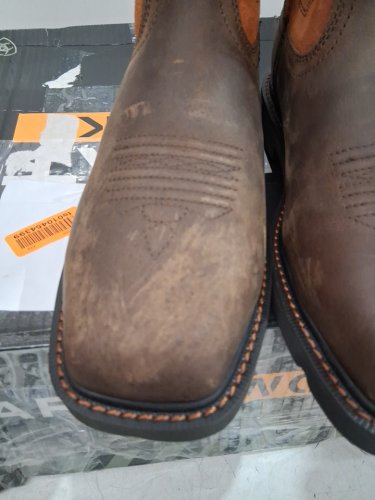 MEN'S ARIAT SIERRA WIDE SQUARE STEEL TOE WORK BOOT -  8.5 - brown/ember (style:10015191) image 6