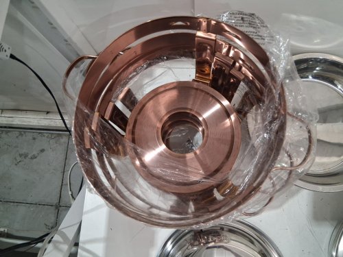 4pk KScocina Round Stainless Steel Buffet Chafing Dishes - 5 Quart each - Rose Gold/Silver image 6