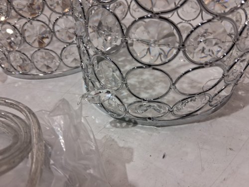 2PK Crystal and Chrome Light Shades - 5" X 4" - Chrome / Silver image 5