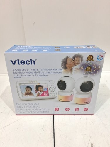 3pc vtech 2 CAMERA 5" PAN AND TILT video baby monitoring set WITH PROJECTION LIGHTS - white (model: 1717702) image 2