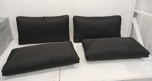 4PK Patio Lumbar Pillows - 22" x 13" - Black image 3