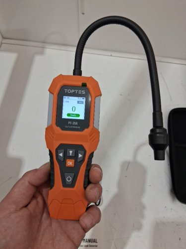 toptes rechargeable natural gas detector with goose neck - 10" goose neck - 2 display modes - orange/black (model: pt-356) image 4