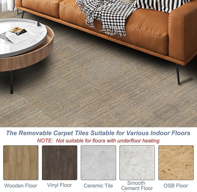 18PK Petgrow Easy DIY Installation Non-Slip Soft Padded Commercial Carpet Tiles - 24" x 24" Squares - 18 Tiles - 72 sq ft - Khaki (model: Pg-cct-24x24-sample) image 5