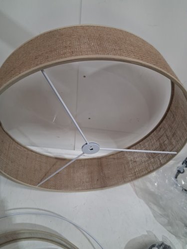 5-Light Matte Black Modern Candle Chandelier with beige Fabric Tiered Drum Shape - 18" - beige (model: Y-D9037M-5-B) image 6