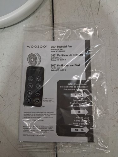 Woozoo 360° Pedestal 12-SPEED Air Circulator - ADJUSTABLE HEIGHT 21" TO 40" - WHITE (Model: STF-360DC/1747373) image 6