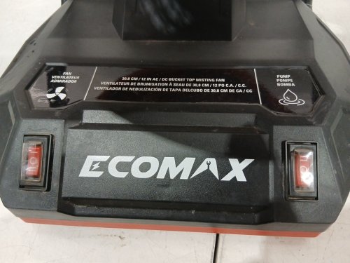 Ecomax PORTABLE tilt cordless MISTING FAN - 12" - 1400CFM - BLACK/RED (MODEL: EMF501214) image 9