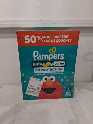 184PK PAMPERS BABY DRY ULTRA FRAGRANCE FREE 3X PROTECTION - SIZE 2 - SESAME STREET image 2