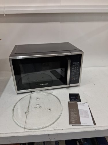 CHEFMAN 10 power levels eco mode child safety lock countertop microwave - 1000W - 1.1 cu.ft - stainless steel - (MODEL:RJ55-SS-11-CK-CA) image 3