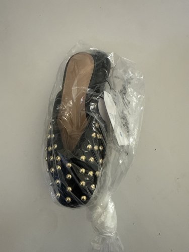 WOMEN'S TIME AND TRU STUDDED MULES - 6 - BLACK/GOLD image 3