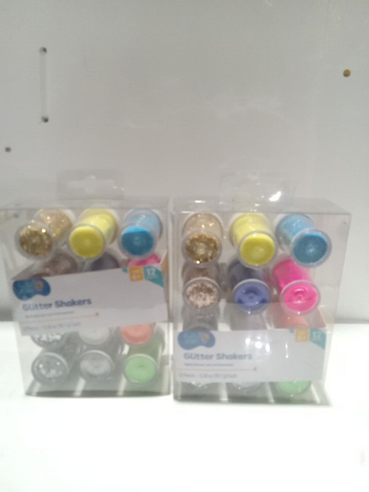 2 (12PC) hello hobby fine glitter shaker multipack - 10.7g each - assorted NEON colours (MODEL: 218303HHRF) image 2