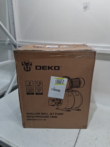 DEKO PRO Shallow Well Pump with Pressure Tank - 1.6HP, 1320 GPH, 164ft - BLACK (MODEL: DKGP1200ls1c-us) image 2
