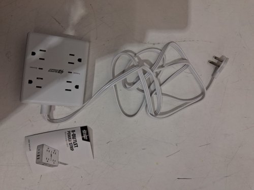 SUPER DANNY USB 8-OUTLET POWER STRIP - 110 V-240 V, 1250W/10A, USB 5 V/2.4A - WHITE (MODEL: SDCP04) image 3