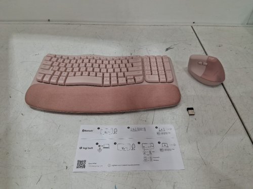 2pc logitech Wave Keys keyboard and Lift Combo mouse - PINK (model: 920-013612) image 2