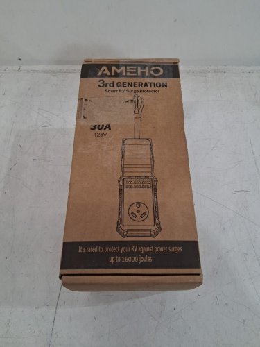 ameho RV Surge Protector - 30a - 16000 joules -orange/black image 2