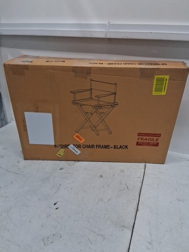 CASUAL HOME Extra-Wide Premium 18" Director's Chair Black Frame with Black Canvas image 2