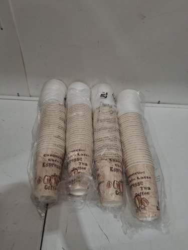 100PK AmazonBasics disposable Paper Hot Cups WITH LID - 16OZ - BROWN image 3