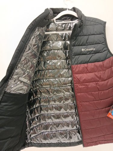 MENS COLUMBIA powder lite vest - large - black/burgundy (style: 1748031) image 5