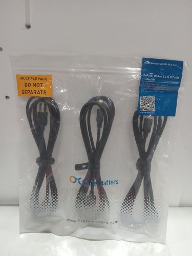 3pk CABLE MATTERS multi-purpose USB A2.0 TO B CABLE 1.8M/6FT - black (model: 200001-BLK-6X3) image 4