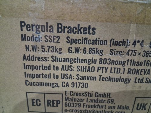 2pc vevor pergola 4-way bracket kit - 4" x 4" - black (model: sse2) image 3