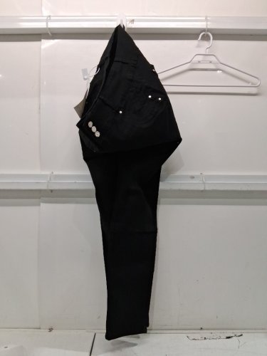 women's Road markings braided pocket button fly design pants - XXXL - black (style: v7124) image 2