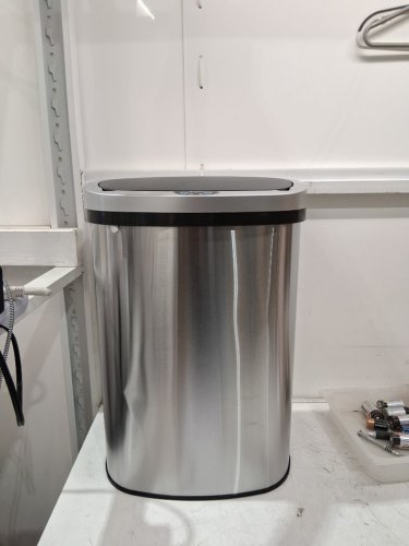 OVAL AUTOMATIC TOUCH FREE TRASH CAN - 13GAL - STAINLESS STEEL (model: tc-1350r-ss) image 3