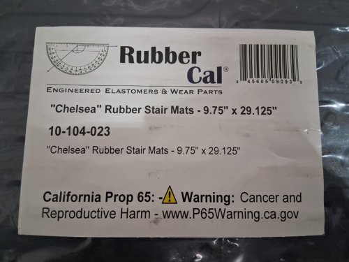 6pk Rubber-Cal Chelsea Rubber Stair Tread Cover - 9.75" x 29.75" - black (modeL: 10-104-023) image 4