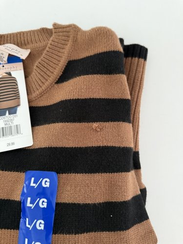 Women's Philosophy Long sleeve knit Sweater - LARGE - brown/black STRIPE - (STYLE: 1932357) image 2