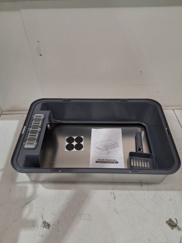 Stainless Steel Cat Litter Box with Lid and scoop -  23.4" x 18" x 15.6" - dark grey image 4