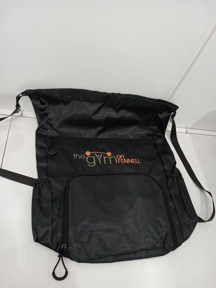 4 Lightweight Gym Backpack with "The Gym on Fennel" Logo - 15" x 18" - Black image 3